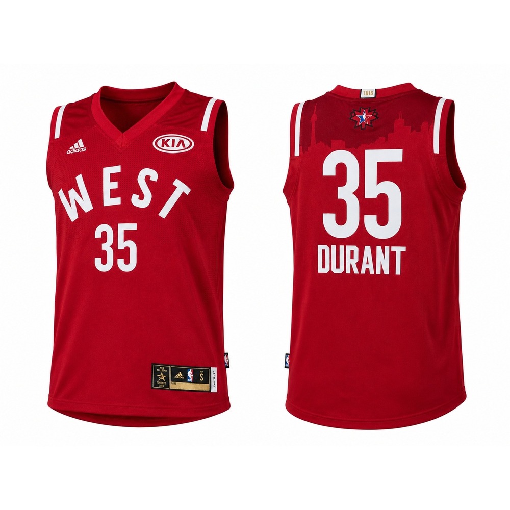 Adidas NBA All-Star 2016 Kevin Durant West Jersey Red Small 35‎ Toronto KIA
